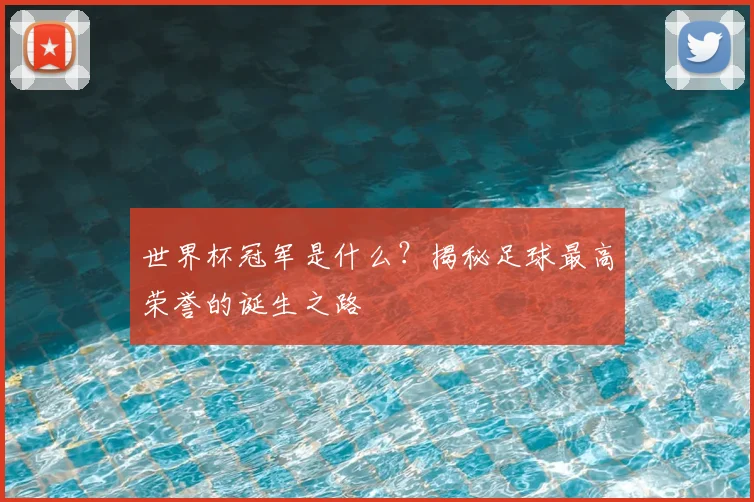 世界杯冠军是什么？揭秘足球最高荣誉的诞生之路