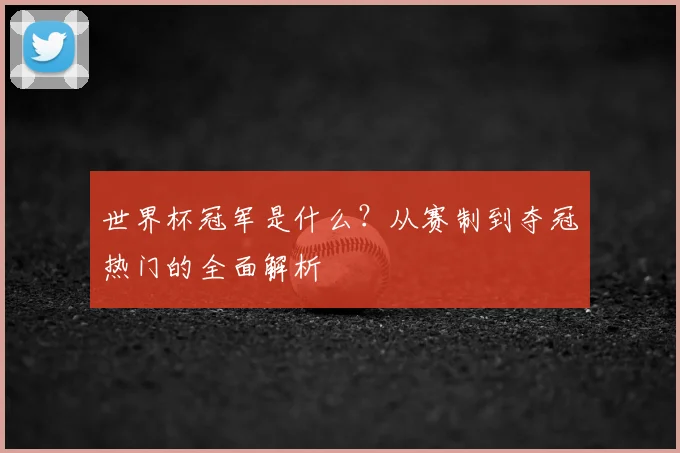 世界杯冠军是什么？从赛制到夺冠热门的全面解析